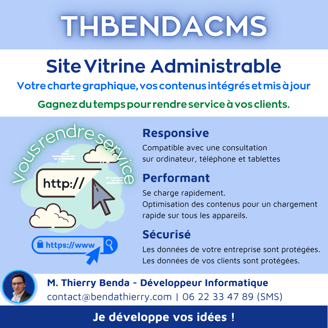 ThbendaCMS - Le CMS au service de votre entreprise - Abonnement annuel